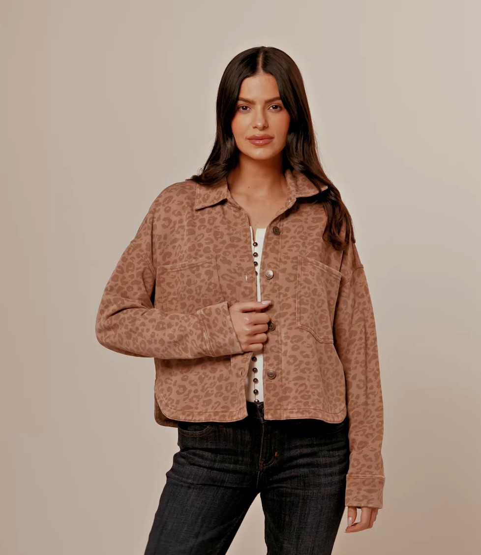 Product Name:  White Crow Women's Leopard Print Button-Down Shacket