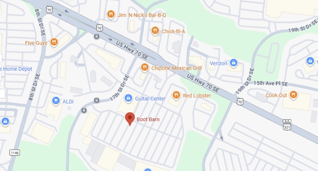Map to Hickory Location