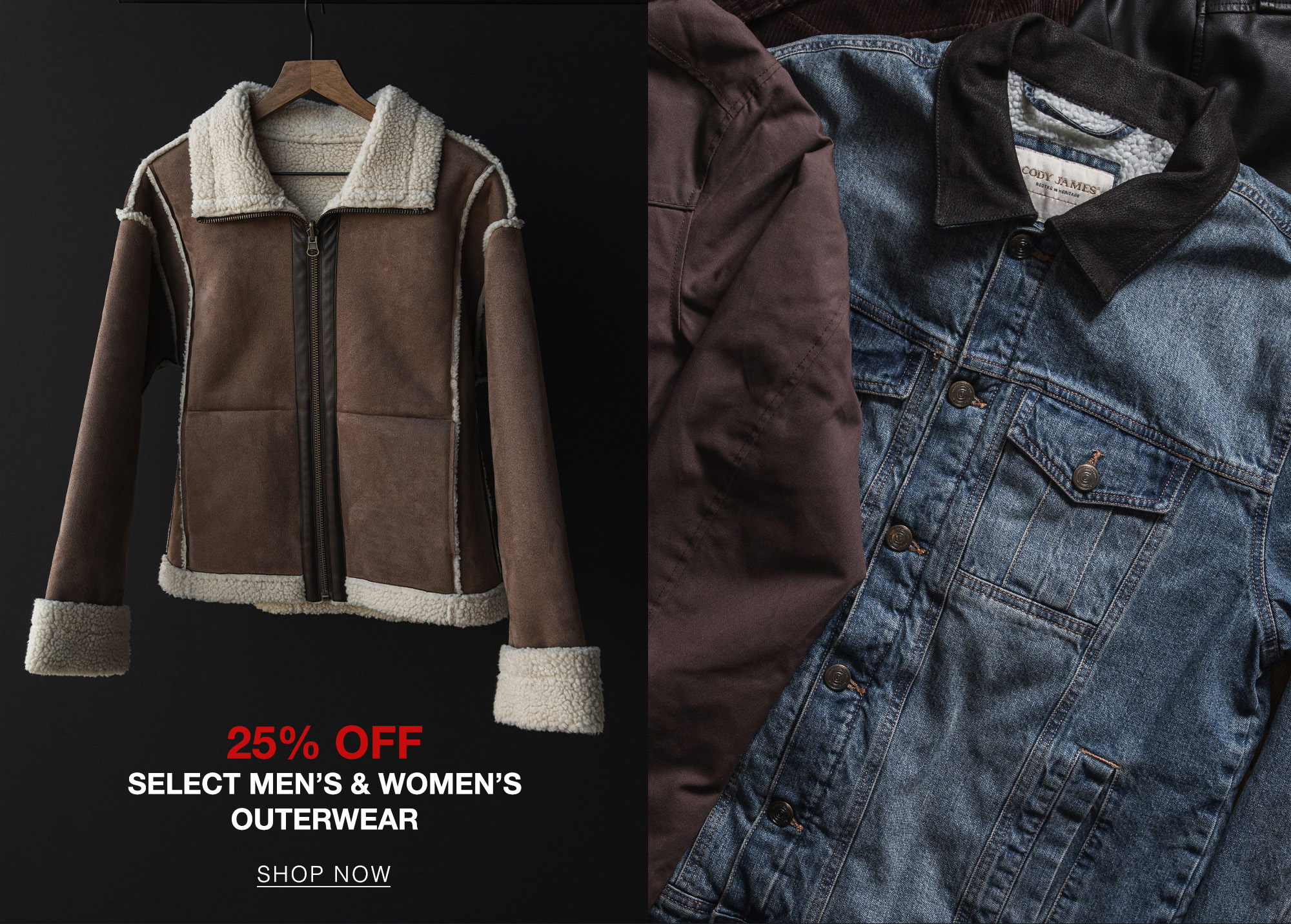 25% Off Select Men's & Women's Outerwear