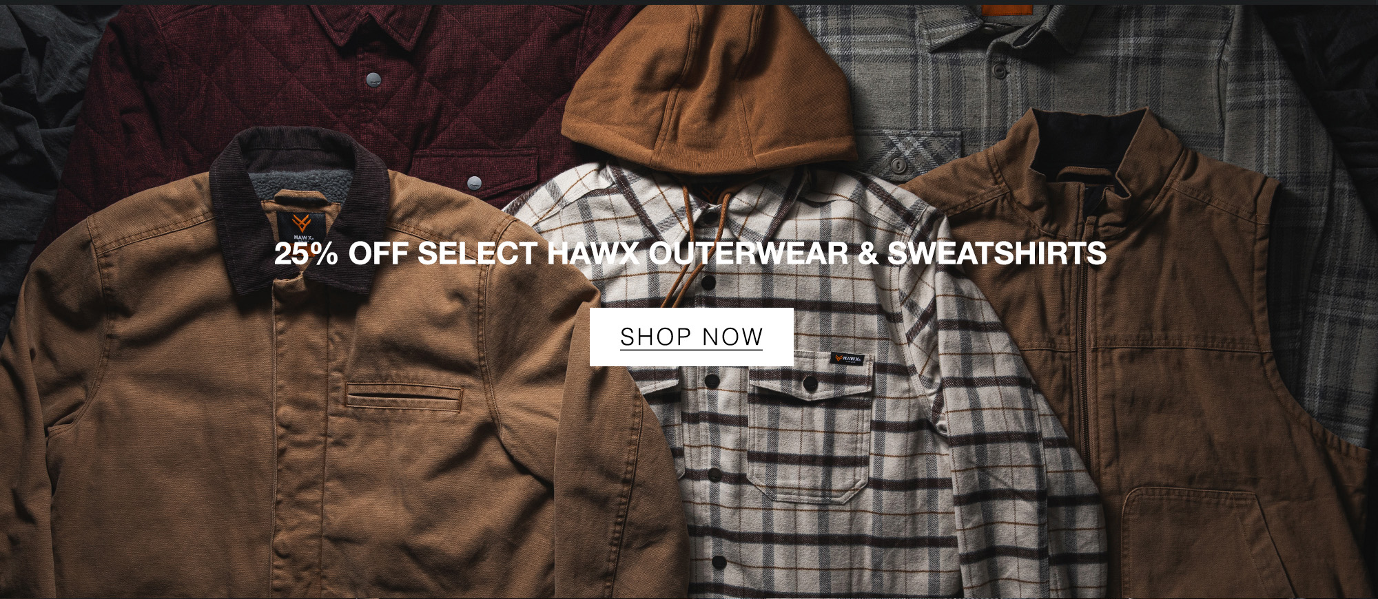 Shop 25% Off Select Hawx Outerwear & Sweatshirts