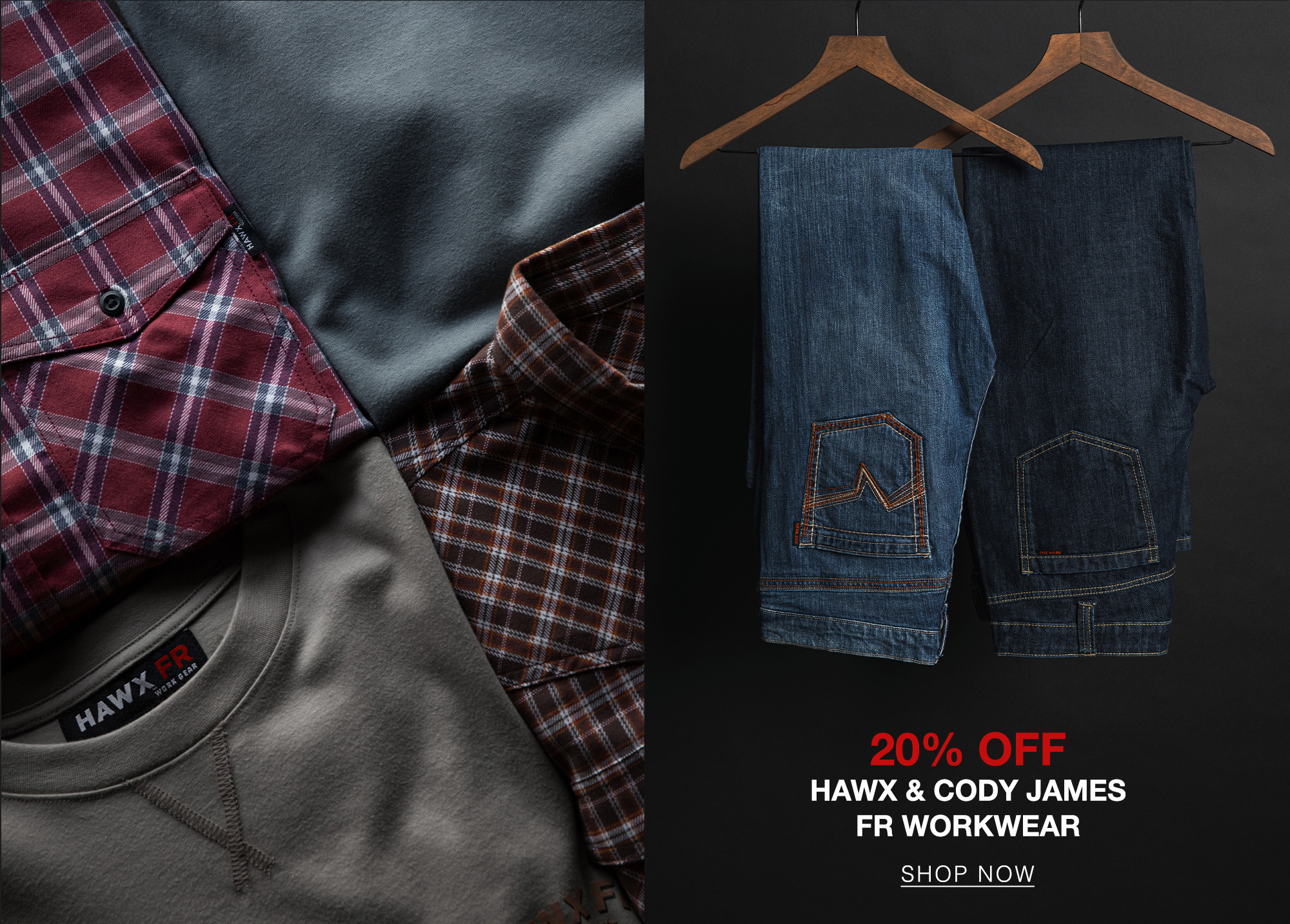 Shop 20% Off Hawx & Cody James FR Workwear