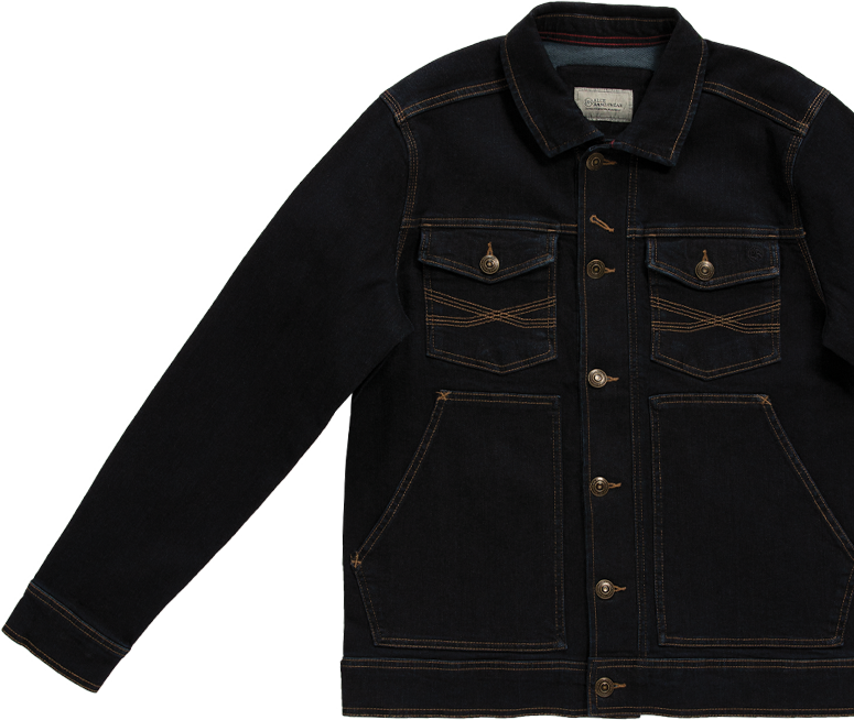 Blue Ranchwear Men's Button-Down Dark Denim Trucker Jacket