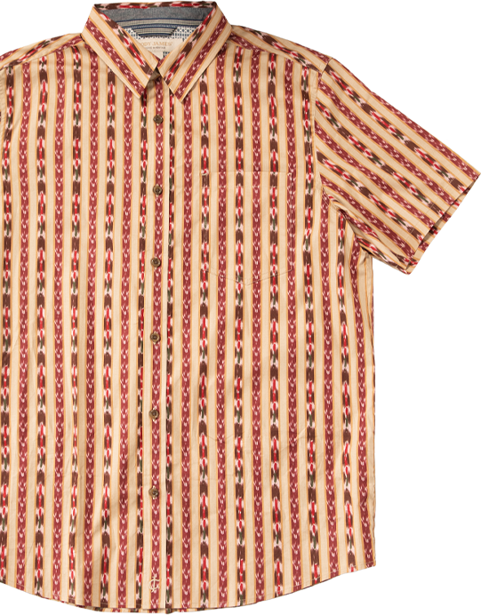 Cody James Men's Bridgeston Southwestern Striped Short Sleeve Button-Down Stretch Western Shirt