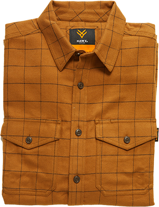 HAWX Grid Plaid Print Long Sleeve Button-Down Flannel Shirt